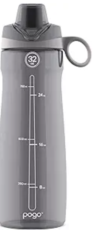 Pogo Plastic Water Bottle with Chug Lid and Carry Handle,
